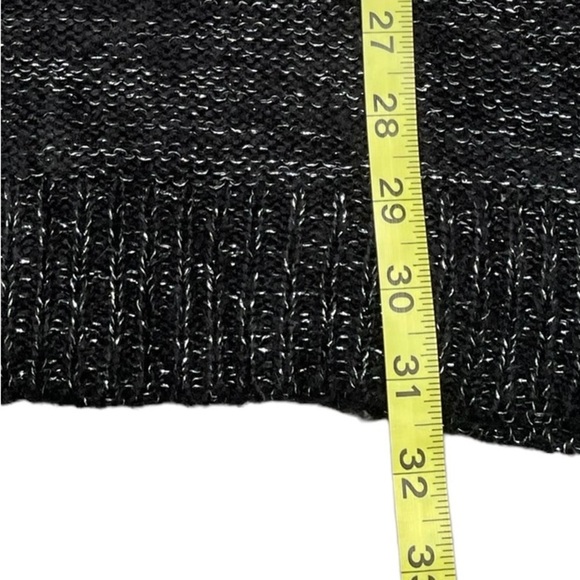 Again black gray shimmer long sleeve long knit sweater size large - Picture 14 of 15